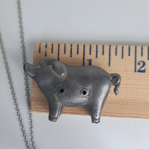 Vintage Pig 1970s Torino Jewelry Box set Earrings & Necklace Pig Theme Farmhouse - Picture 12 of 14